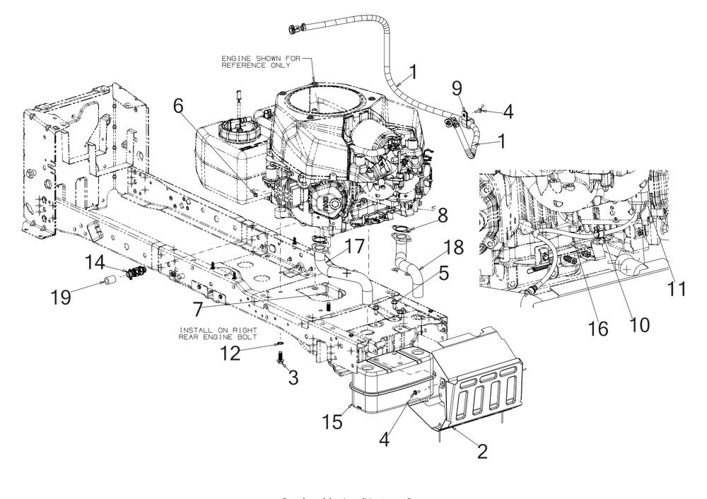 Engine Accessories Diagram and Parts List for XT2-LX46EFI (13AZA1CN210)(2018) Cub Cadet Lawn Tractor